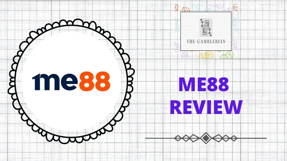 Me88 Review Malaysia by The Gamblerian, showing the Me88 logo beside The Gamblerian logo