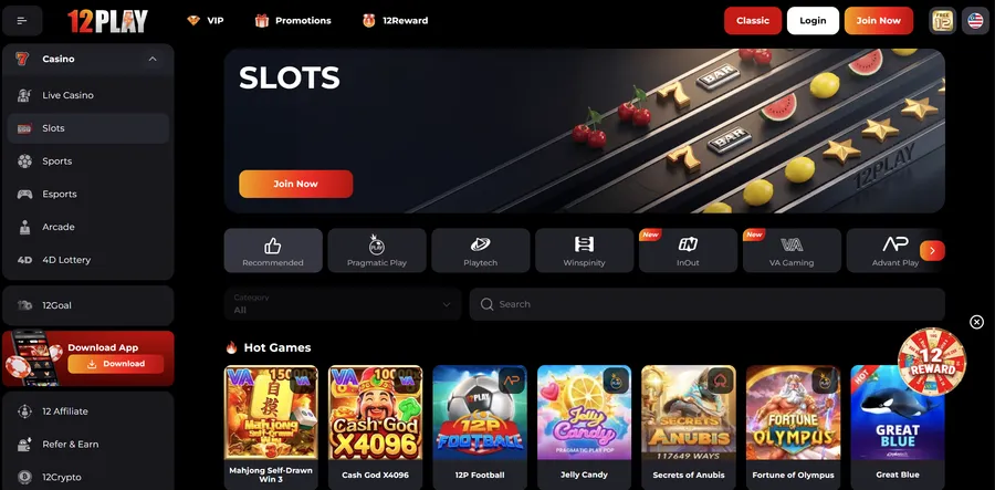 12Play Best for Low-Rollover Slot Bonuses