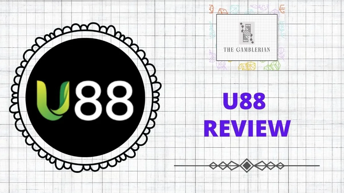 U88 Review Malaysia by The Gamblerian, showing the U88 logo beside The Gamblerian logo